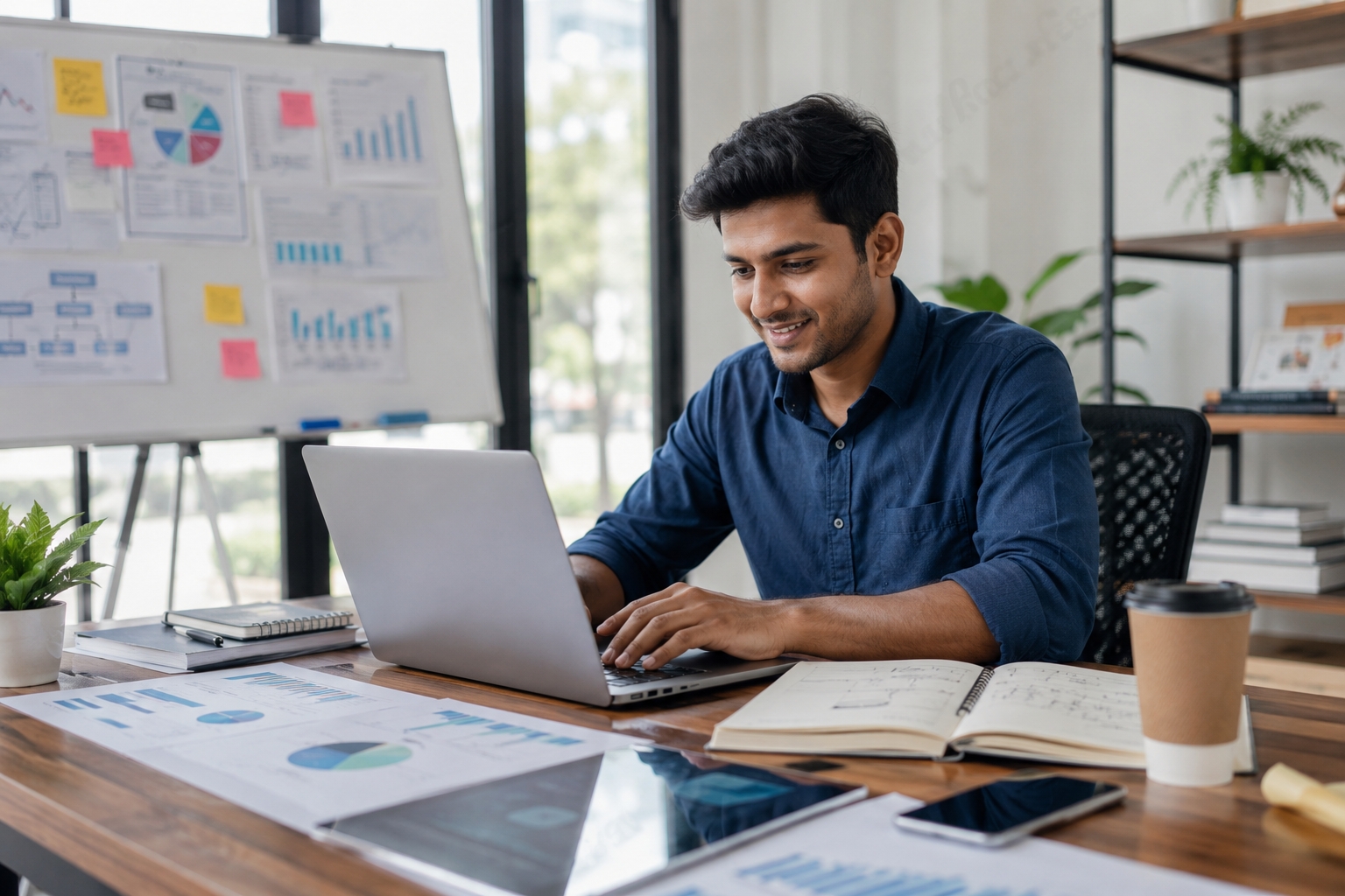 Entrepreneur submitting an online application for the Vande Bharatam innovation programme