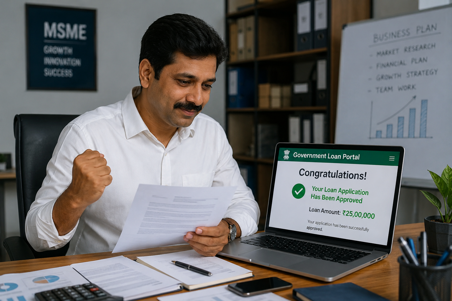 MSME business owner exploring ECLGS 5.0 scheme
