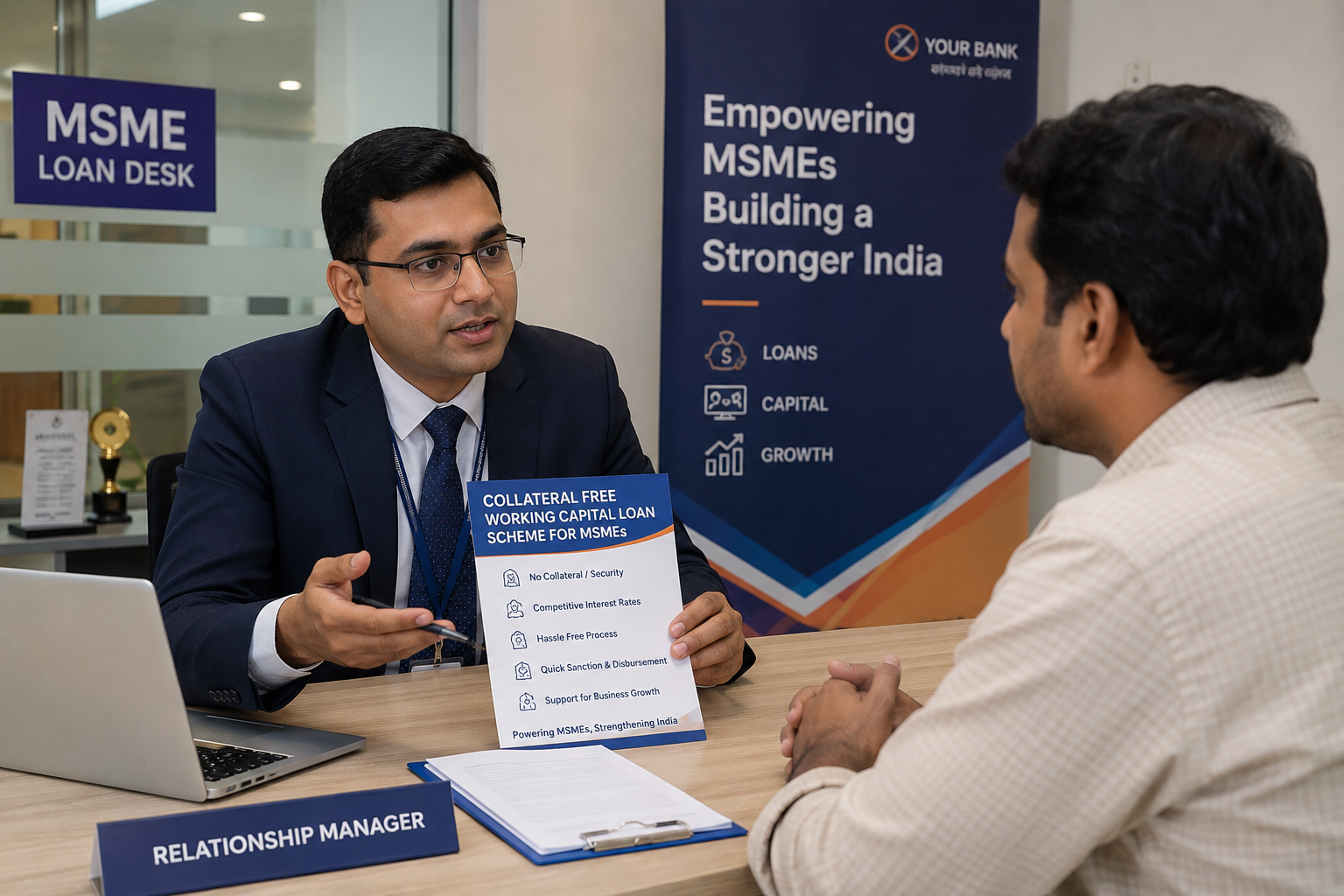 bank explaining MSME collateral free loan scheme